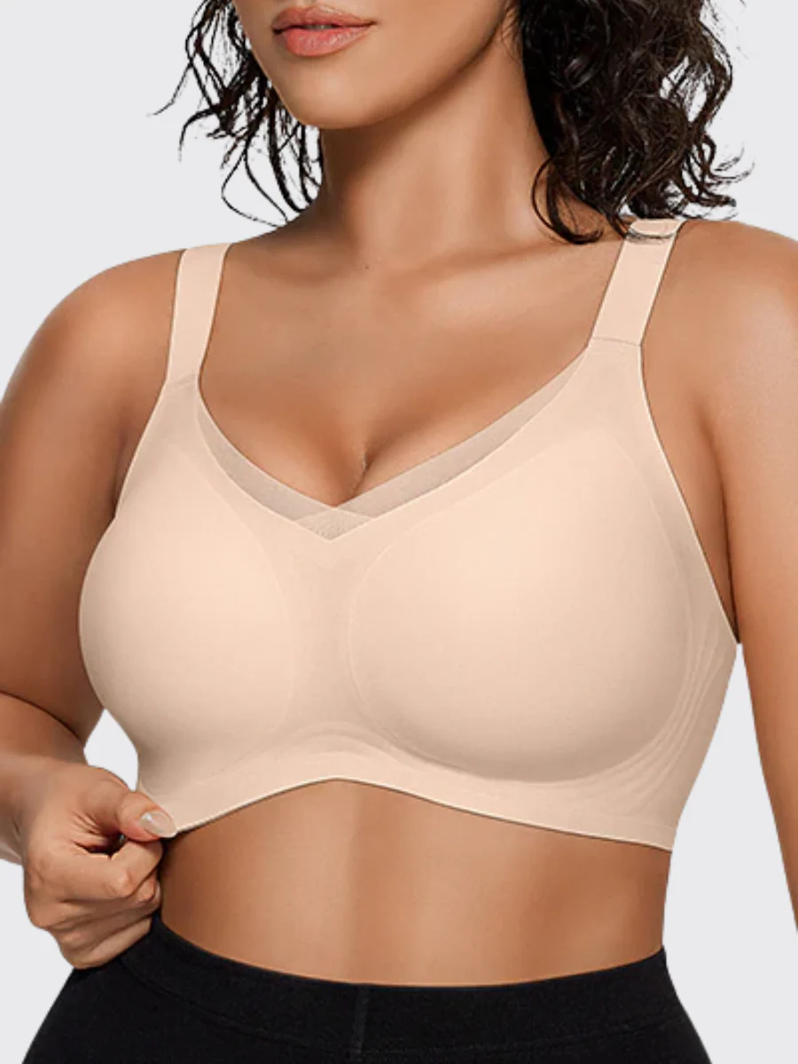 Wireless V-Neck Mesh Push-Up Bra - Image 4