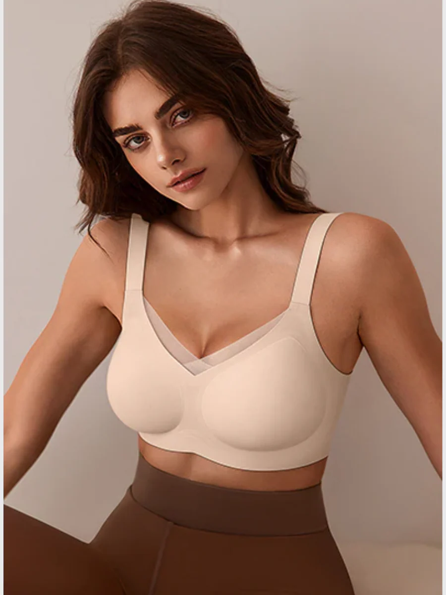 Wireless V-Neck Mesh Push-Up Bra - Image 6