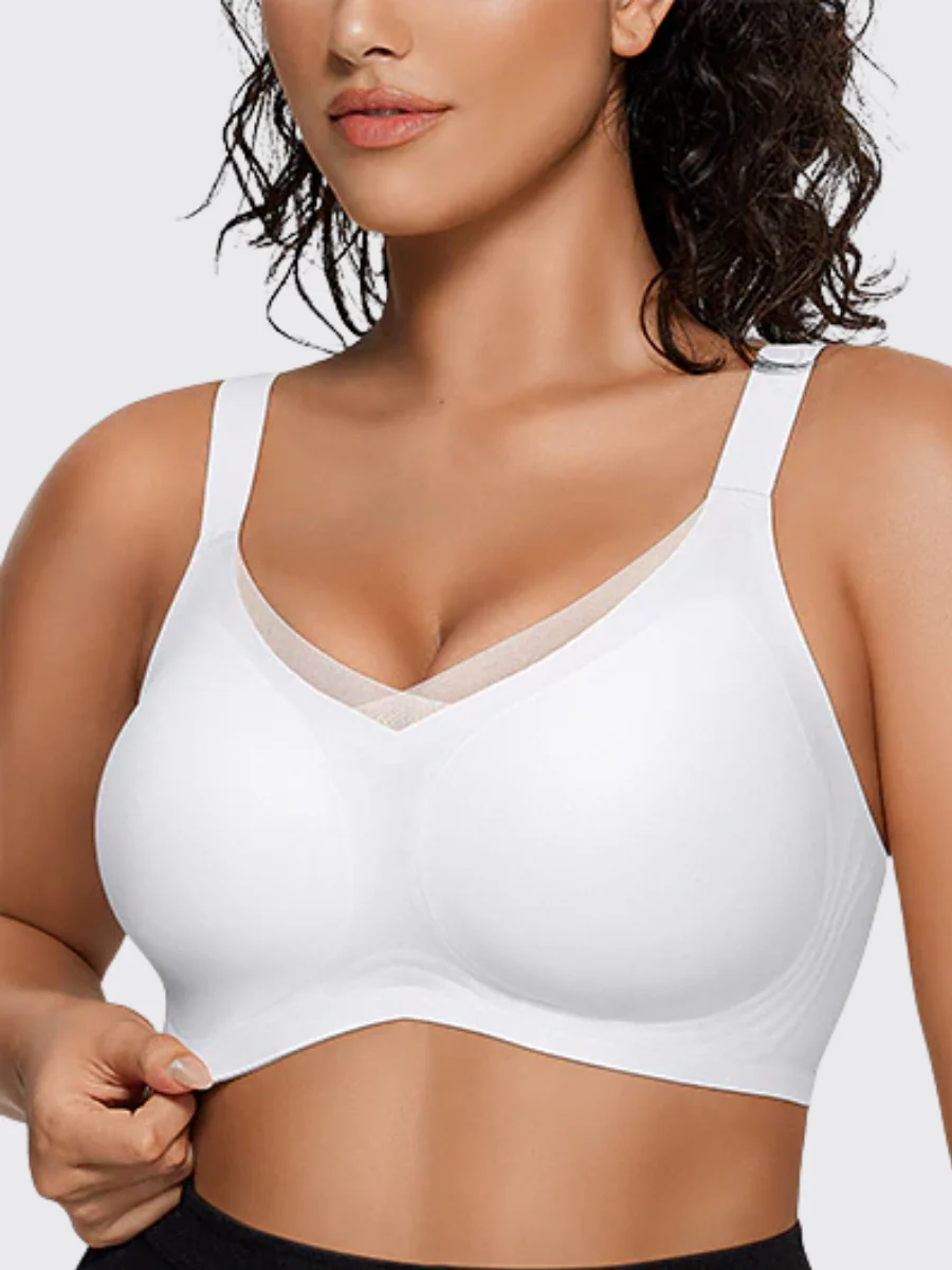 Wireless V-Neck Mesh Push-Up Bra - Image 7